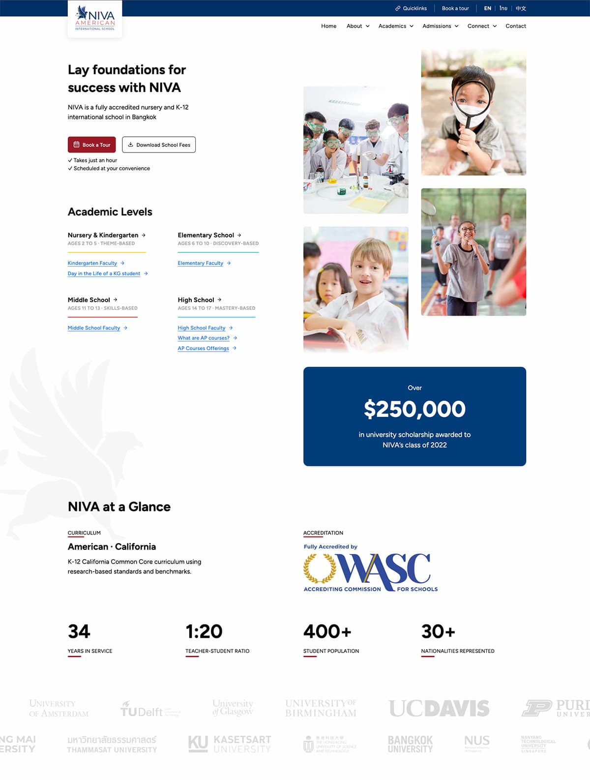 NIVA American International School's Website
